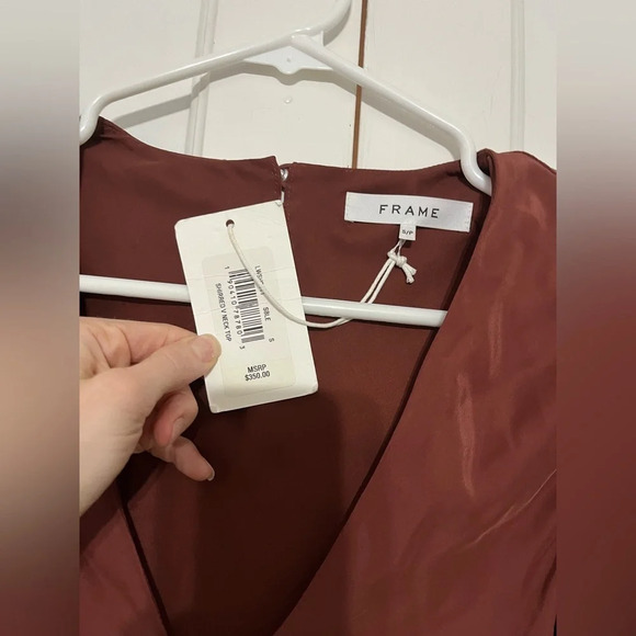 Frame Shirred Puff Sleeve Silk Blouse - Picture 6 of 7